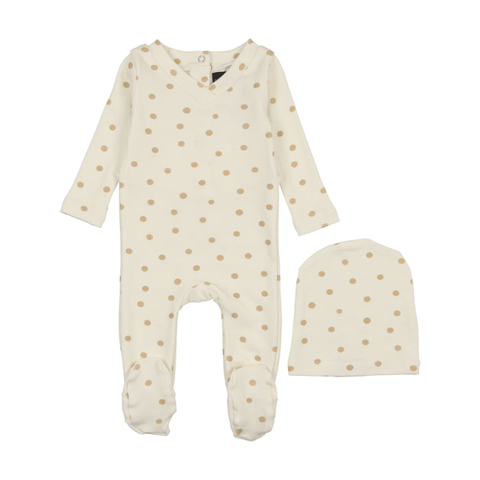 Gold Printed Footie & Hat