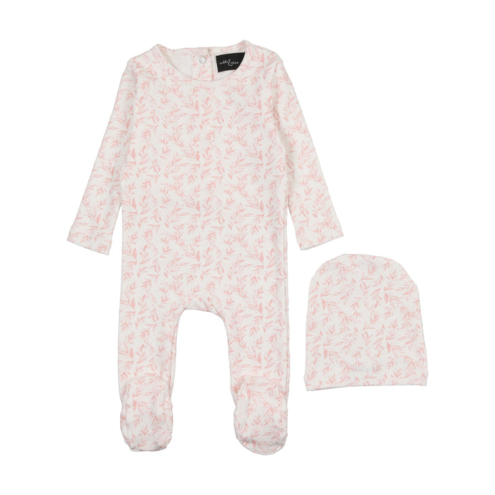 Petal Printed Footie & Hat