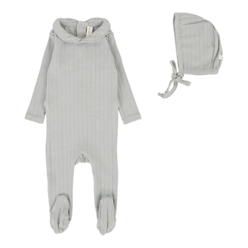 Fine Pointelle Collar Footie Set