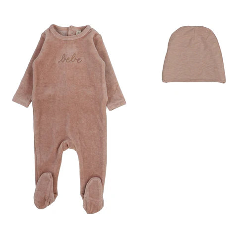 Velour Bebe Footie & Hat