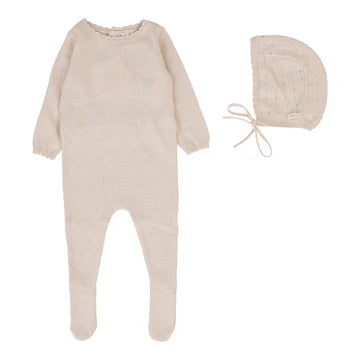 Dotty Knit Footie Set