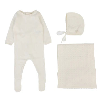 Dotty Knit Layette Set
