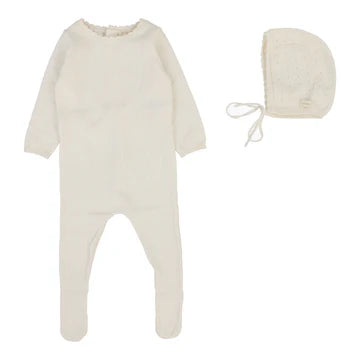 Dotty Knit Footie Set