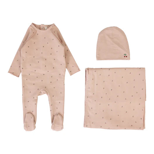 Cherry Print Layette Set