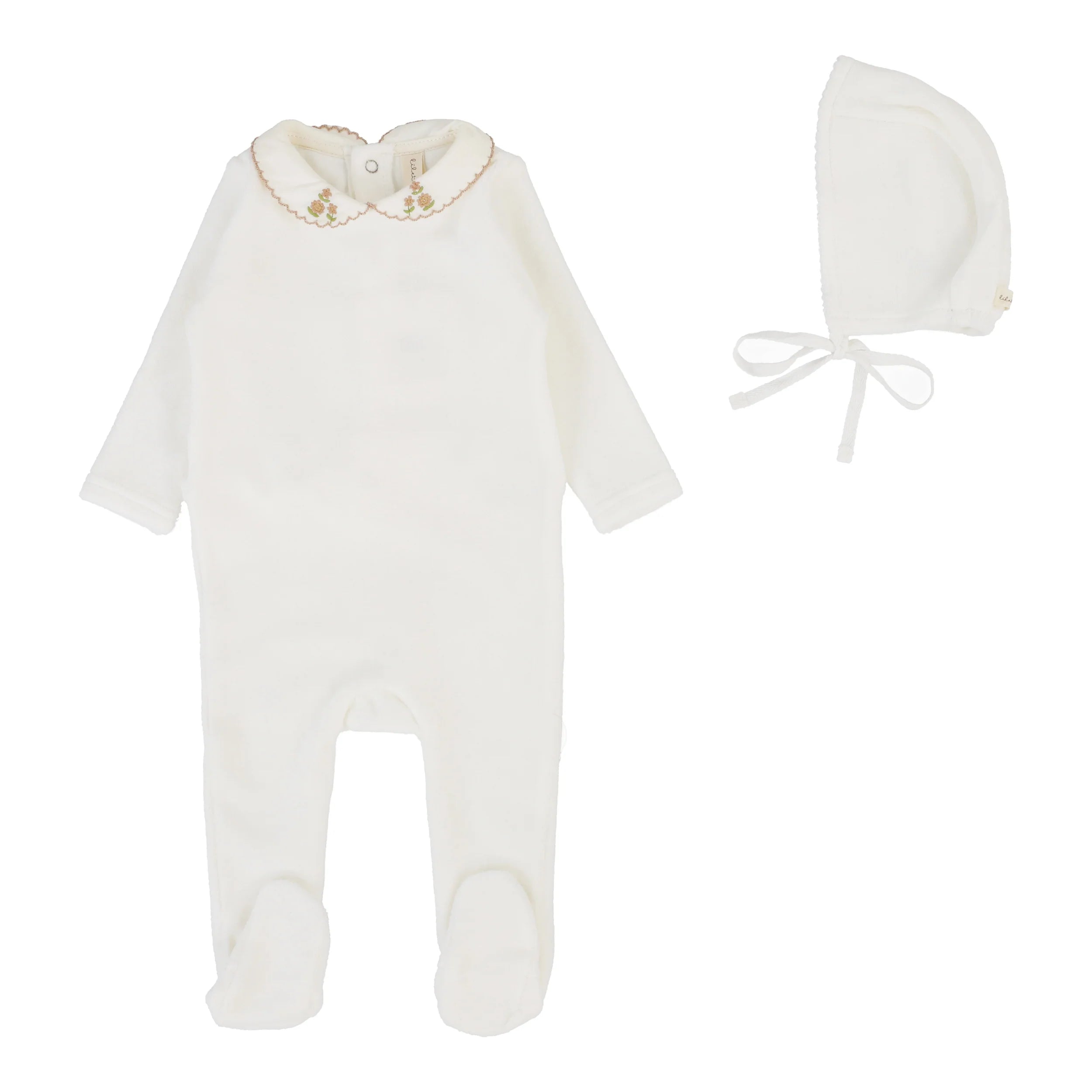 Velour Collar Footie Set