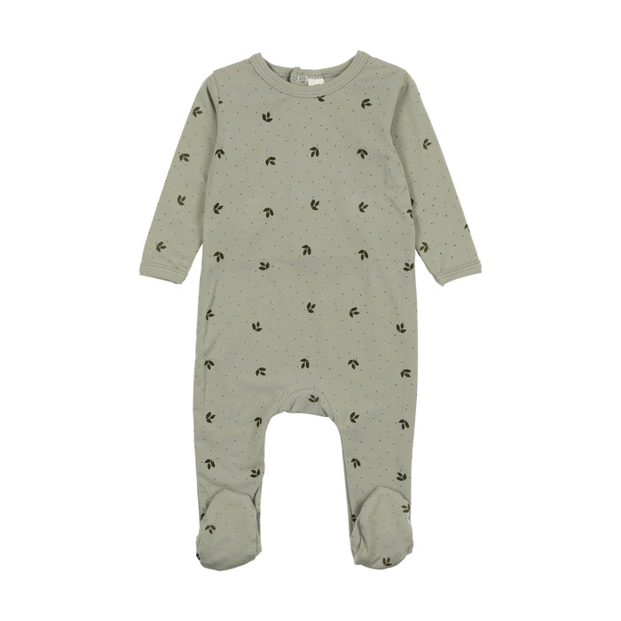 Scattered Leaf Print Footie
