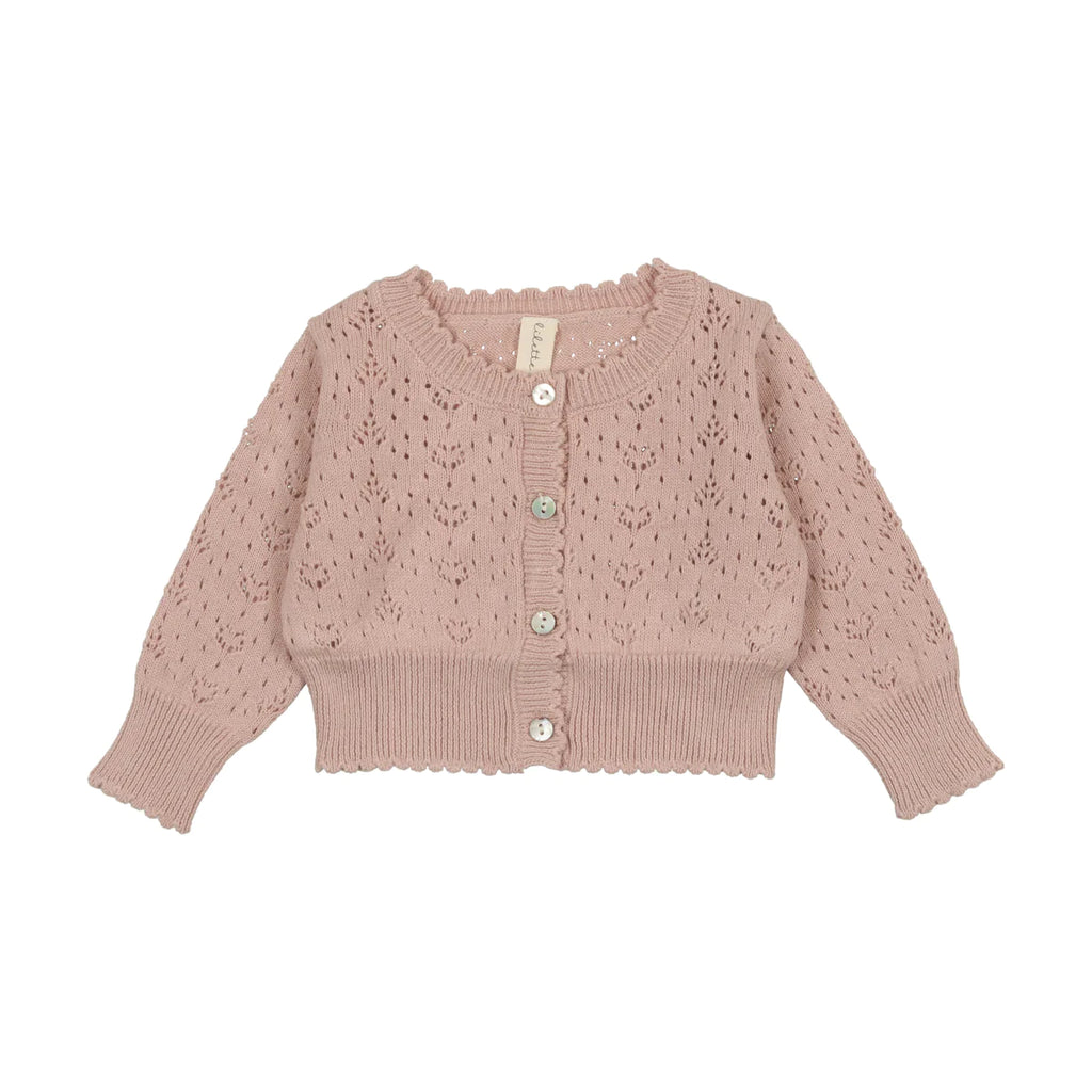 Heart Open Knit Cardigan – Pinks & Blues