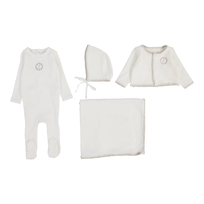 Velour Cardi Footie Layette Set
