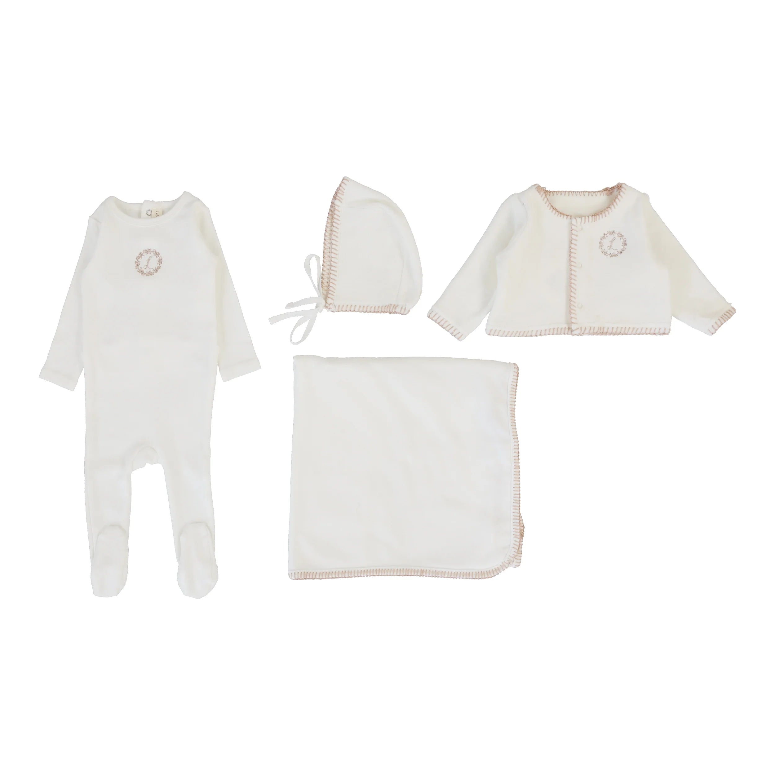 Velour Cardi Footie Layette Set