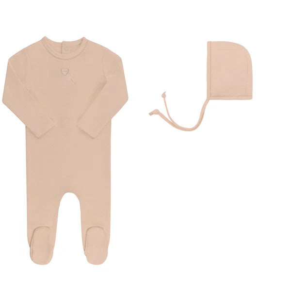 Button Pointelle Footie & Bonnet