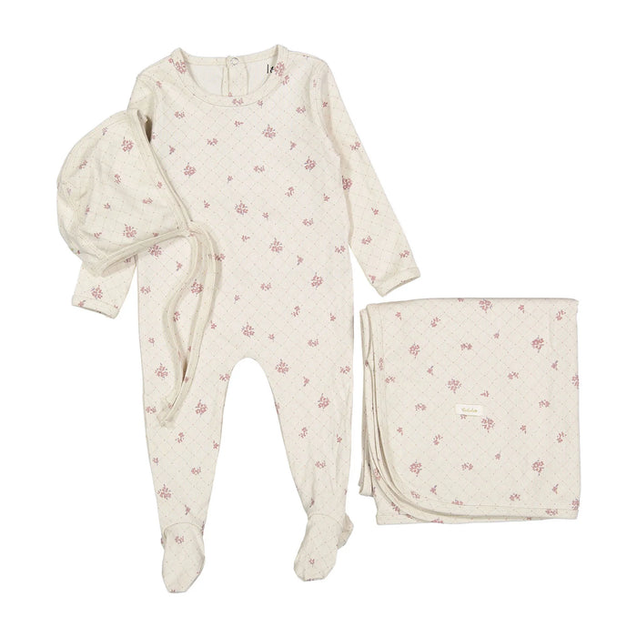 Grid Print Layette Set