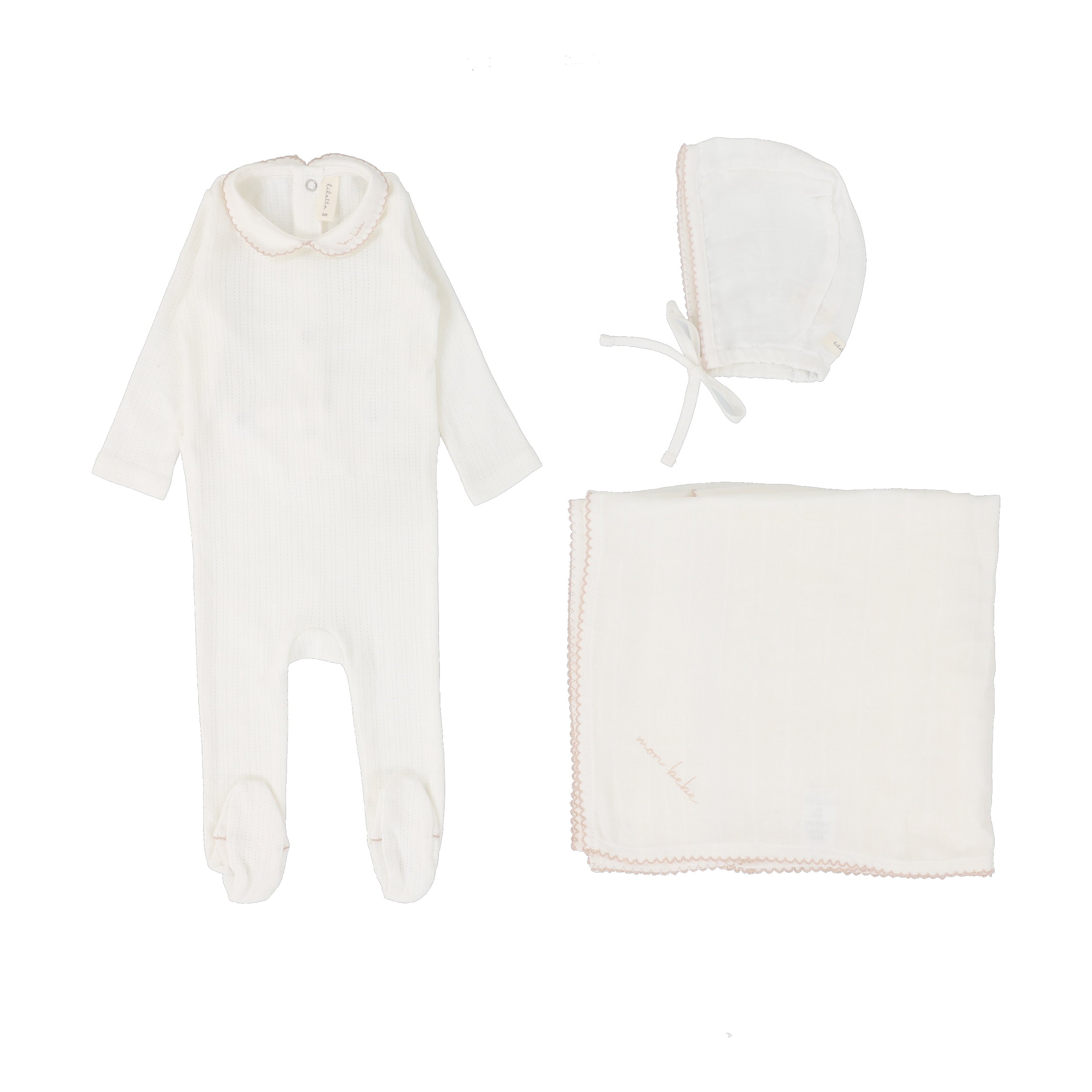 Edged Collar Layette Set