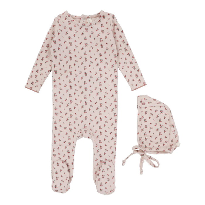 Vintage Floral Footie Set