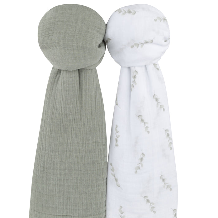 2 Pack Muslin Swaddle Blankets