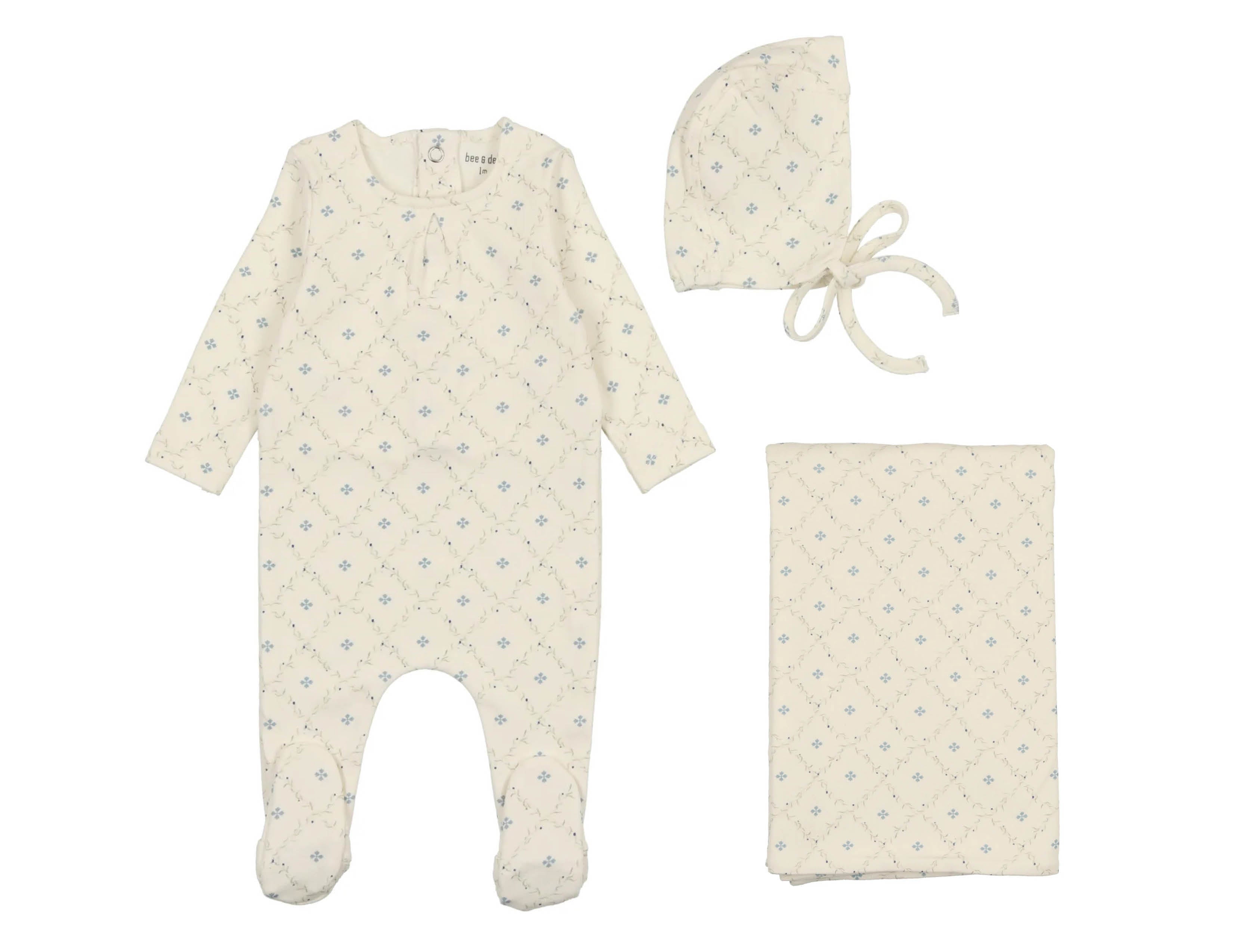 Quaint Printed Layette Set