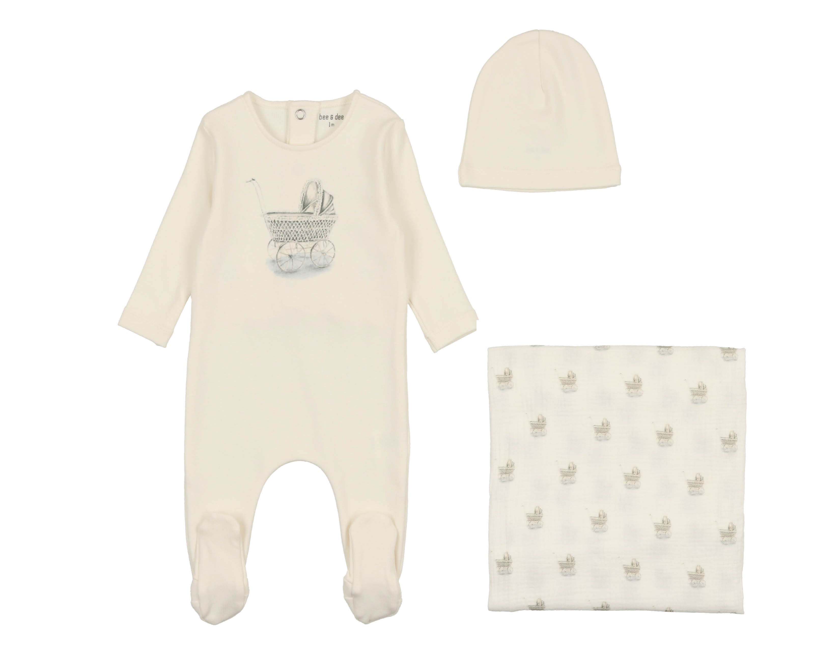 Center Print Carriage Layette Set