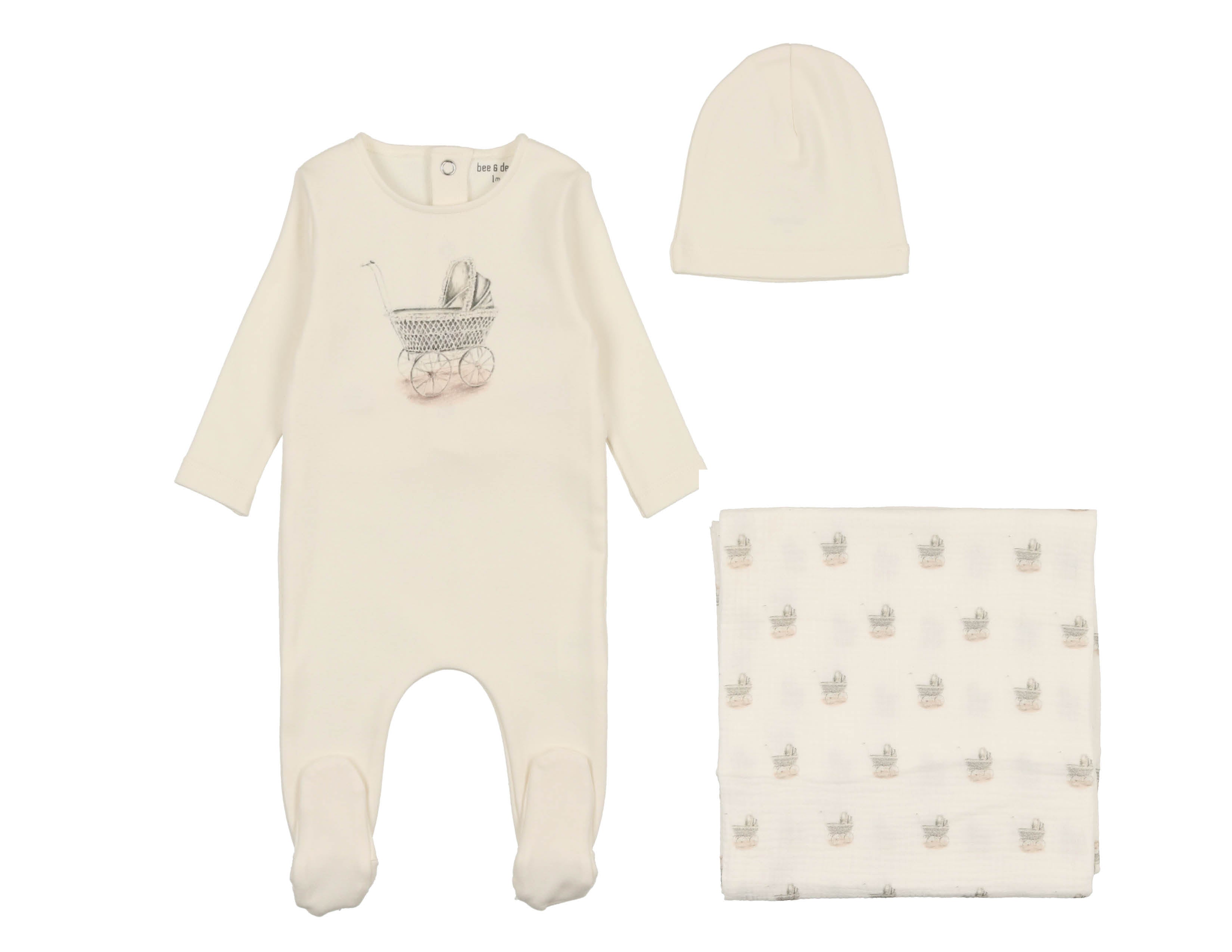 Center Print Carriage Layette Set