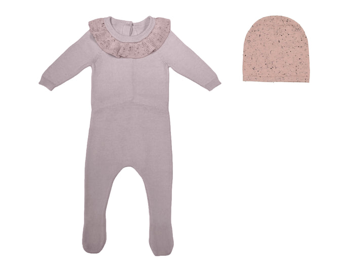 Flecked Collar Layette Set