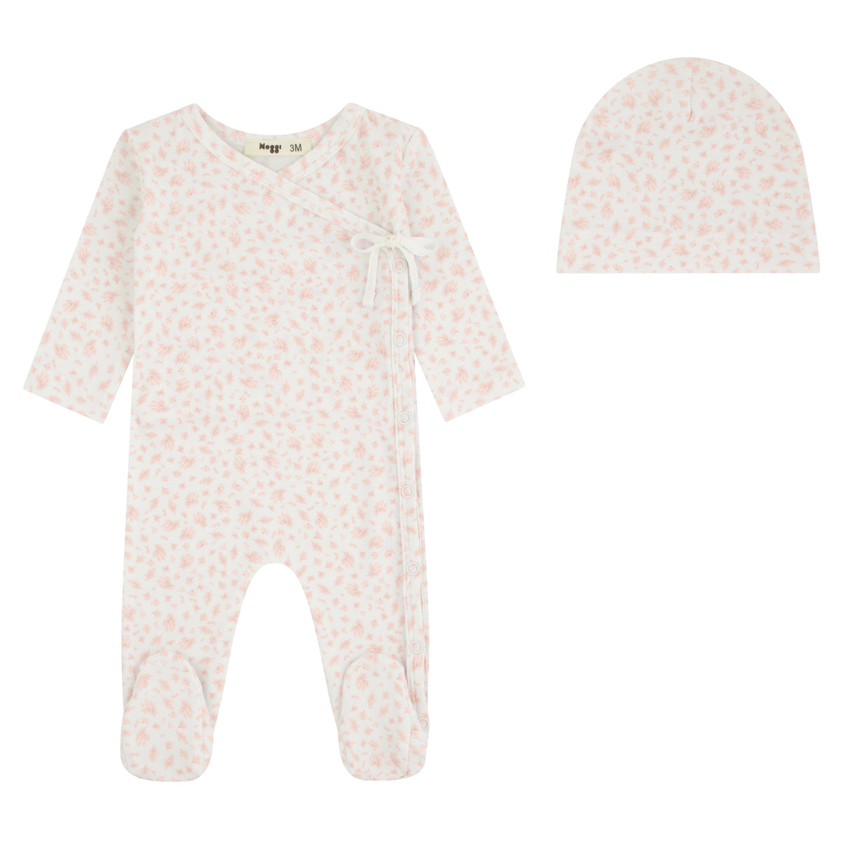 Floral Printed Wrap Footie & Hat