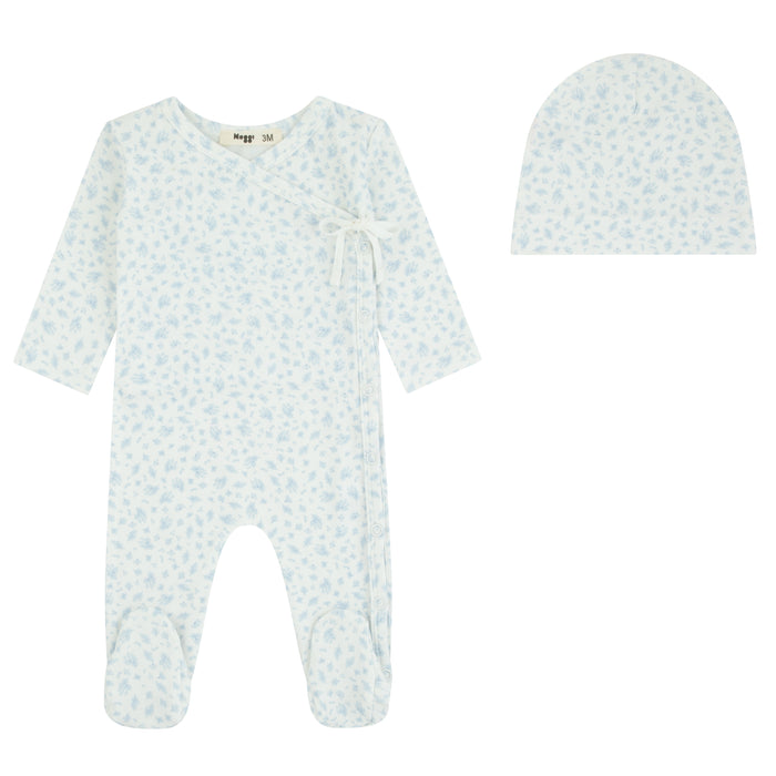 Floral Printed Wrap Footie & Hat