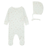 Pointelle Printed Wrap Footie & Bonnet