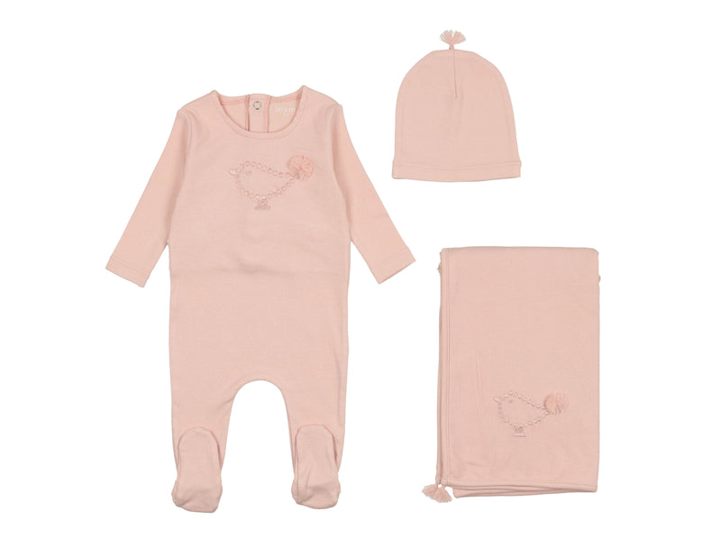 Embroidered Bird Layette Set