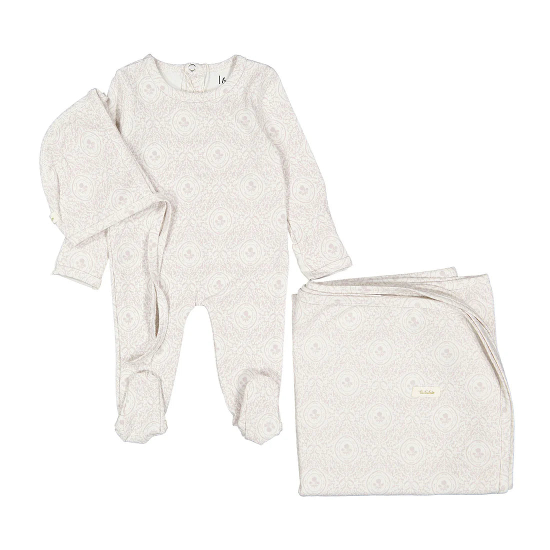 Damask Print Layette Set