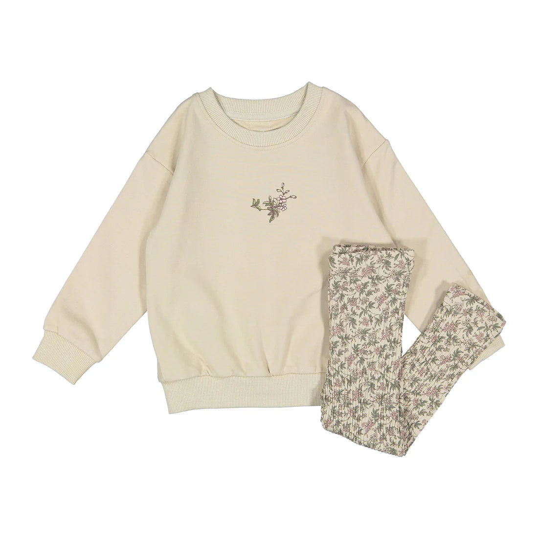 Mauve Garden Print Sweatshirt Set