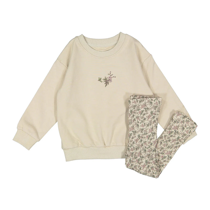 Mauve Garden Print Sweatshirt Set