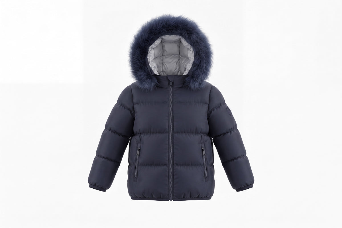 Little Boys Contrast Navy/Grey Jacket