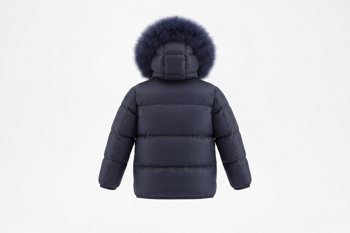 Little Boys Contrast Navy/Grey Jacket