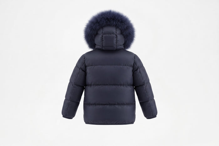 Little Boys Contrast Navy/Grey Jacket