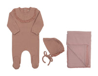 Embroidered Vintage Ruffle Layette Set