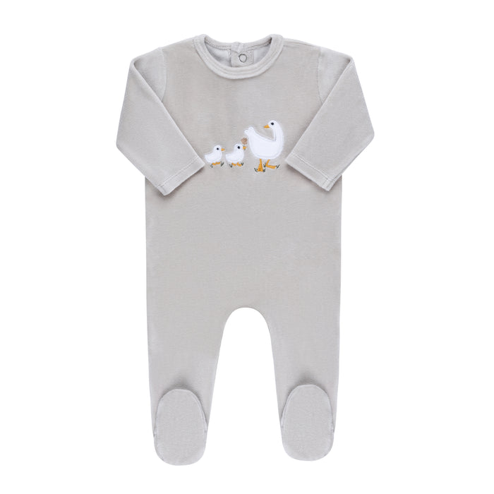 Velour Sherpa Ducklings Footie