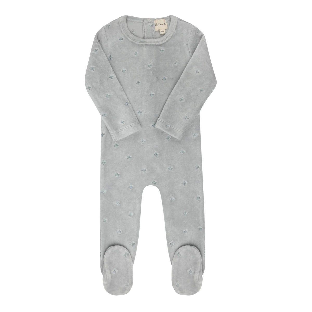 Velour Embroidered Floral Collection- Footie