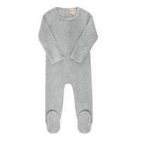 Velour Embroidered Floral Collection- Footie