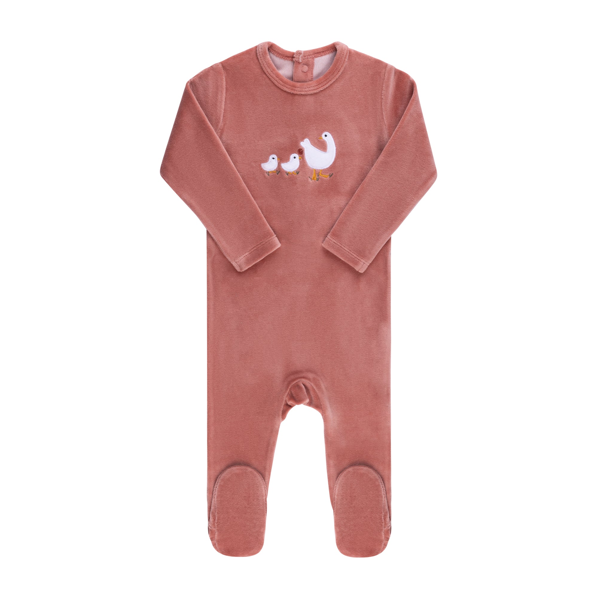 Velour Sherpa Ducklings Footie