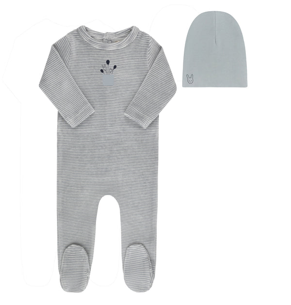 Stripe Footie & Beanie