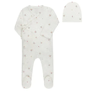 Printed Floral Star Collection Footie & Beanie