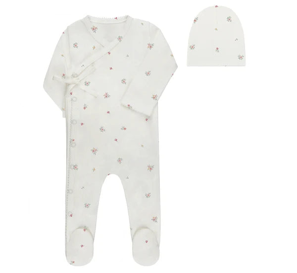 Printed Floral Star Collection Footie & Beanie