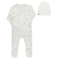 Clover Print Footie & Beanie