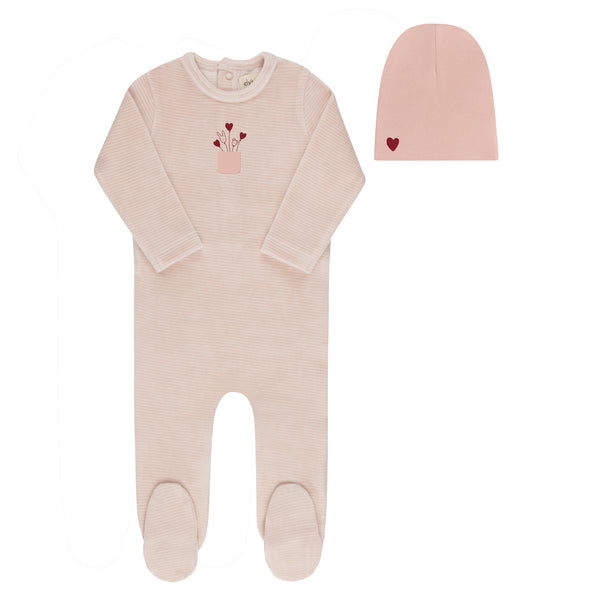 Stripe Footie & Beanie