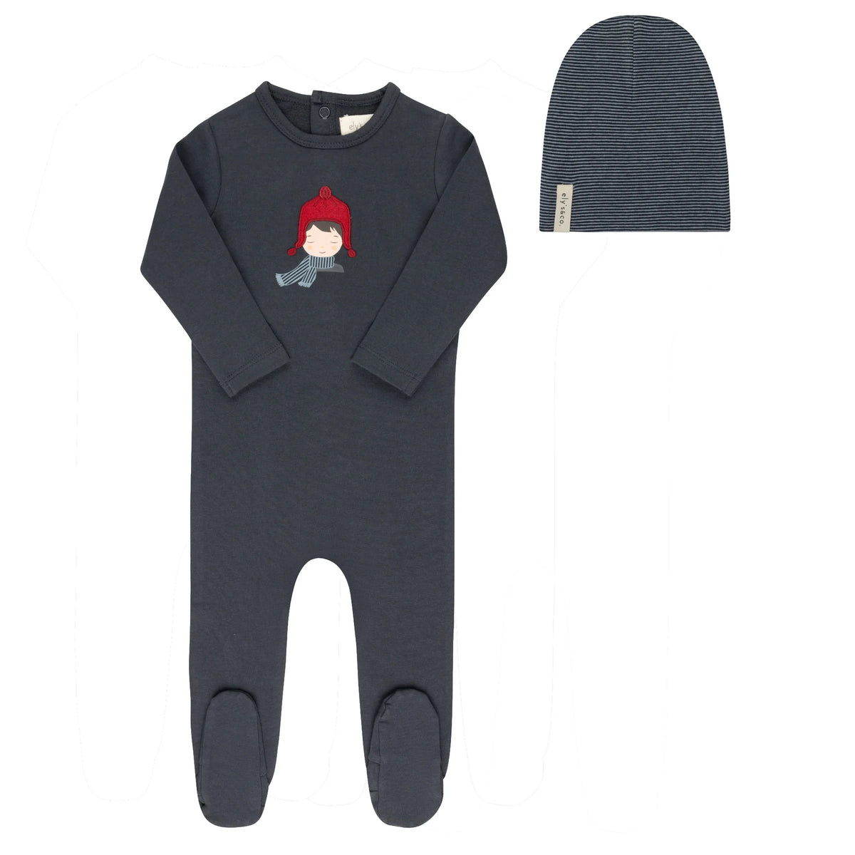 French Terry Autumn Kids Footie & Hat