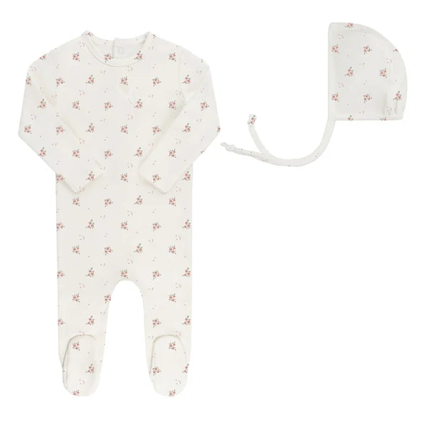 Rosebud/Diamond Footie & Bonnet