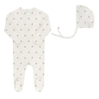 Rosebud/Diamond Footie & Bonnet