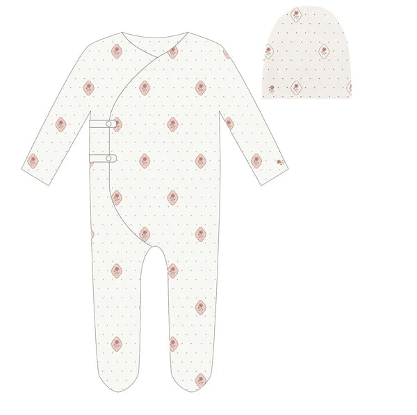 Floral Dot Collection Footie & Hat