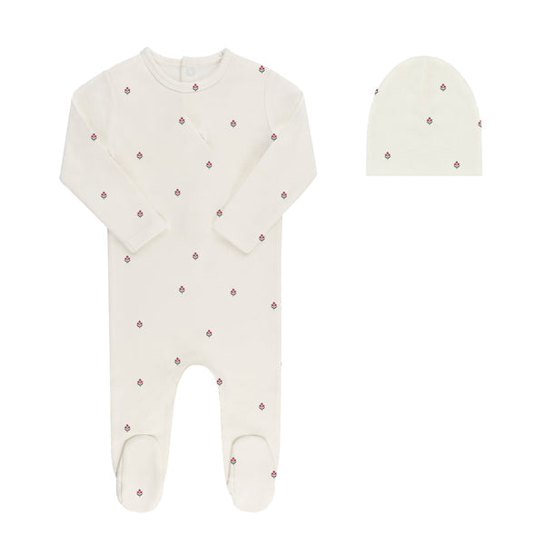 Vintage Floral Footie & Beanie