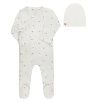 Clover Print Footie & Beanie
