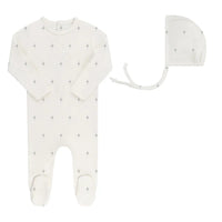 Rosebud/Diamond Footie & Bonnet