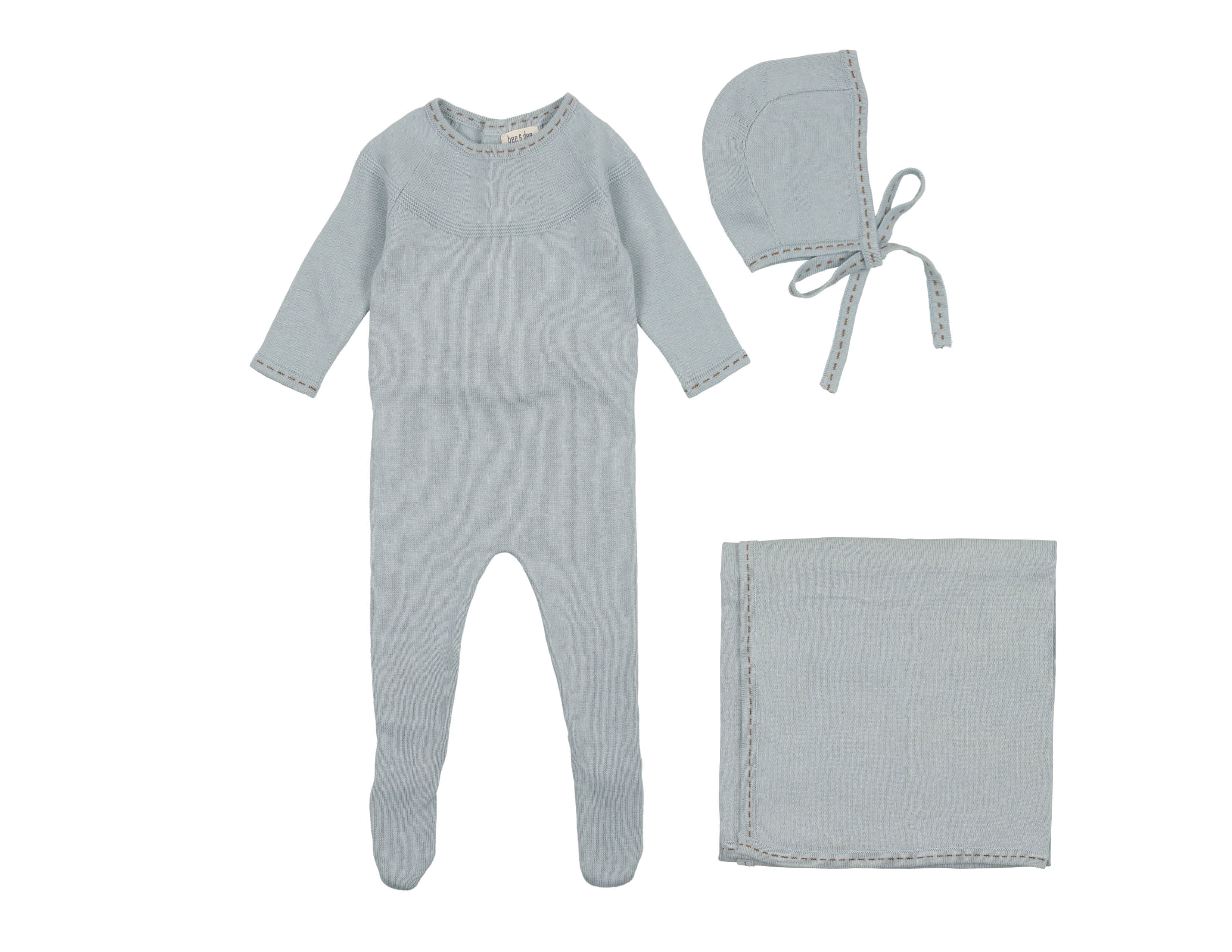 Contrast Stitch Knit Layette Set